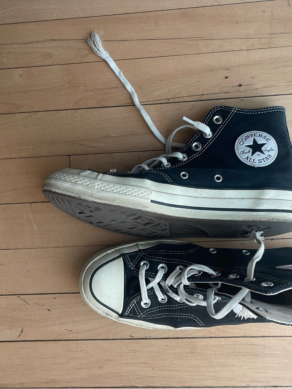 Converse Men’s Black High Top Sneakers with White Trim